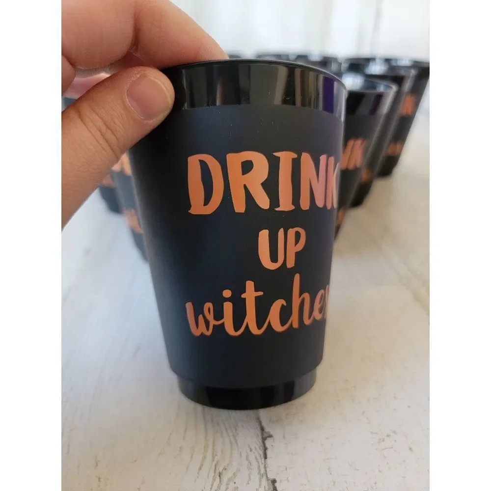 Black Drink up‎ witches party cup set Halloween decor